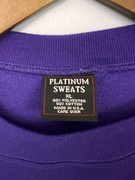VTG 1995 Abbey Press Praise The Lord Sweatshirt Purple Gold Platinum Sweats XL - Picture 5 of 6